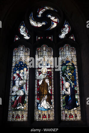 The West Window, St. Andrew`s Church, Glaston, Rutland, England, UK Stock Photo